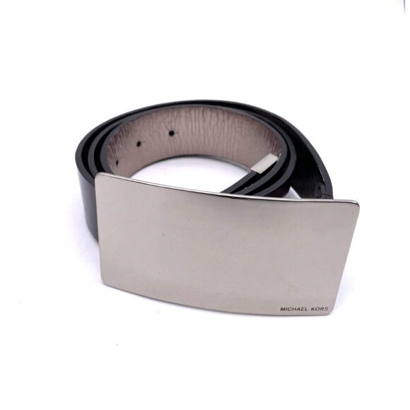 Michael Kors Genuine Leather Silver Buckle Belt Women\'s Size Large Purple main image 3
